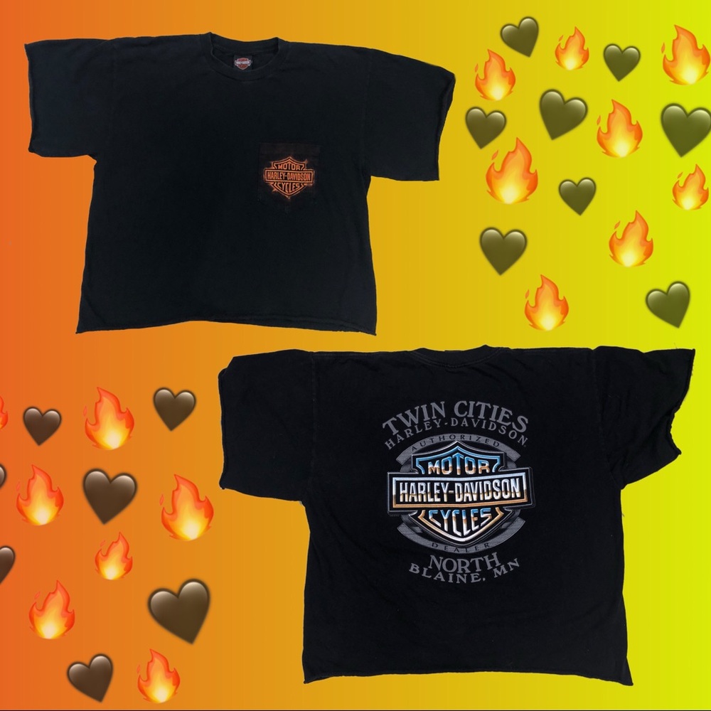 harley davidson cropped graphic tee